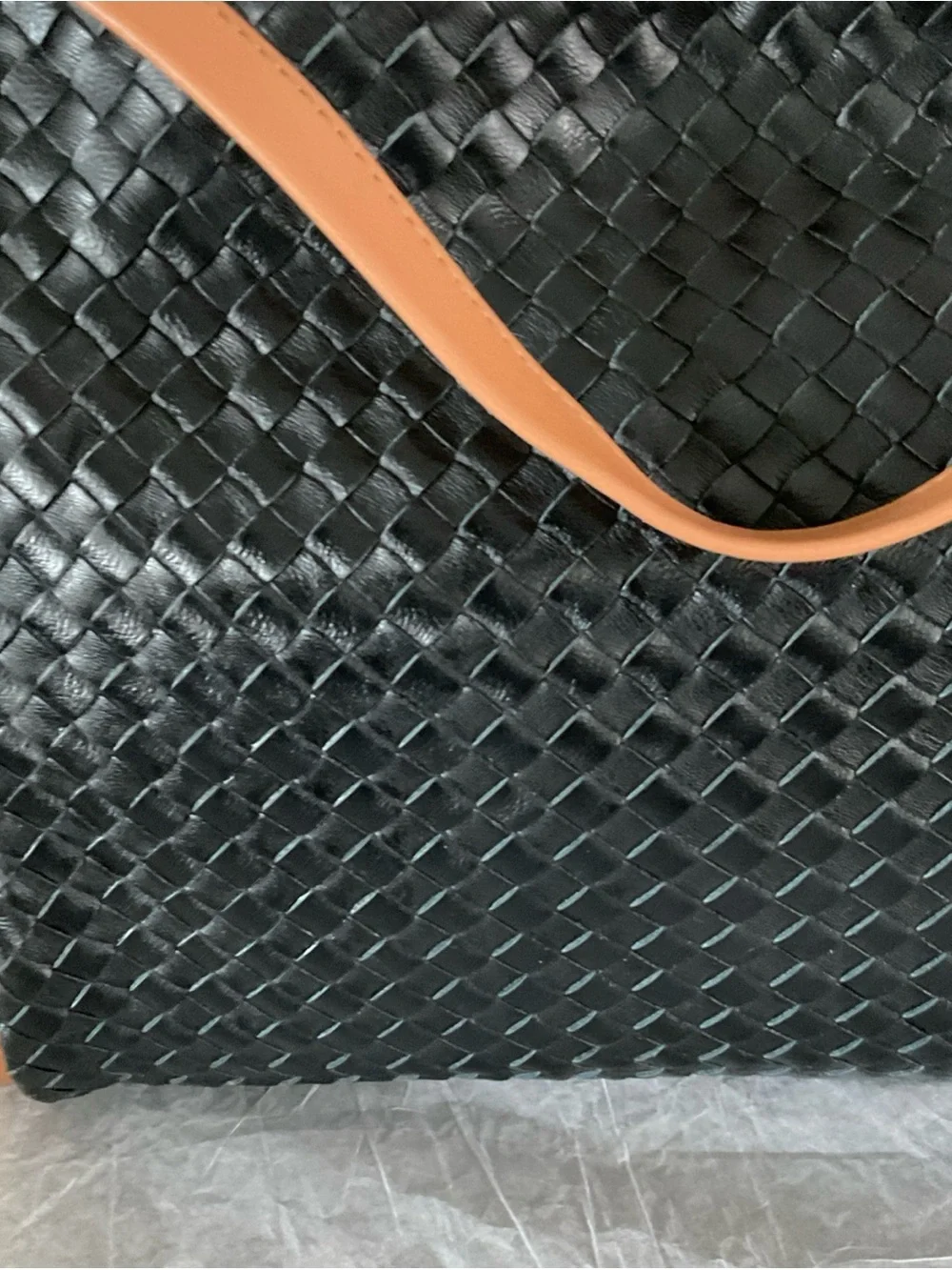 Giorgio Milani Italian Black Woven Leather Purse Bag   Beautiful Leather
